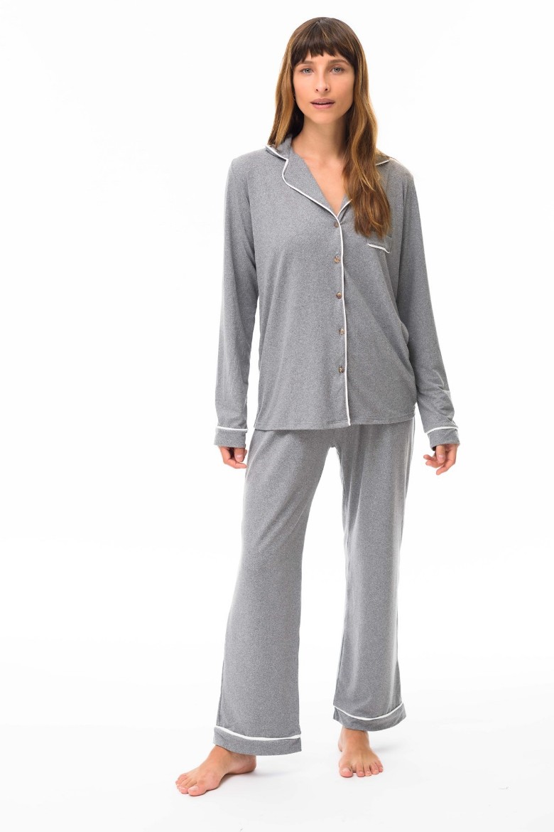 Imagen de Donatella - Pijama Camisero Largo Gris