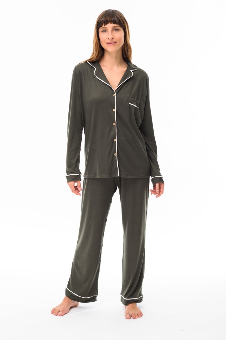 Imagen de Donatella - Pijama Camisero Largo Verde