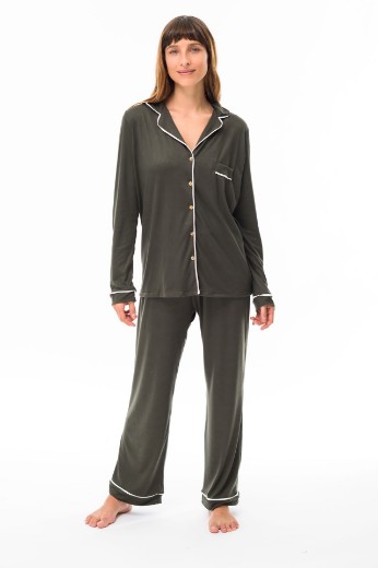 Imagen de Donatella - Pijama Camisero Largo Verde