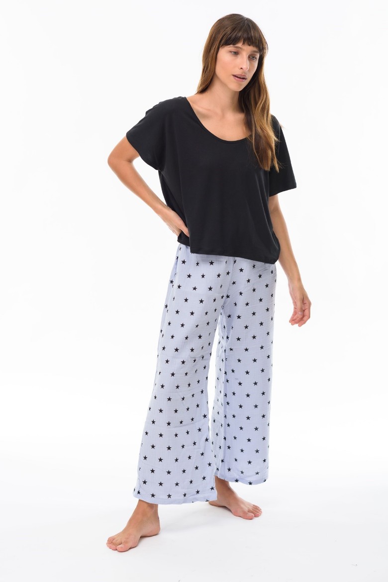 Imagen de Ada - Pijama Estampado de Estrellas Celeste