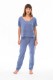 Imagen de Alessia - Pijama Largo de Algodón Azul