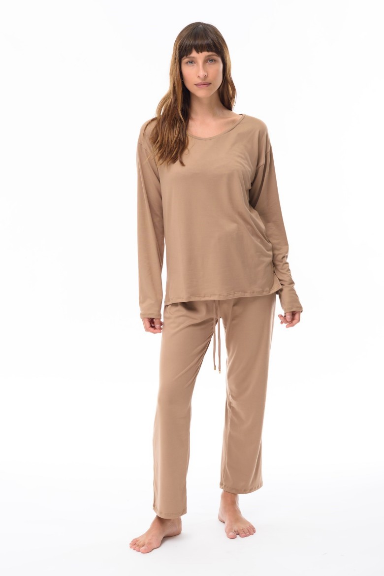 Imagen de Calvin - Pijama Largo Beige