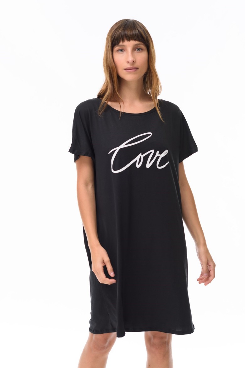 Imagen de Lia - Camisón Manga Corta Negro