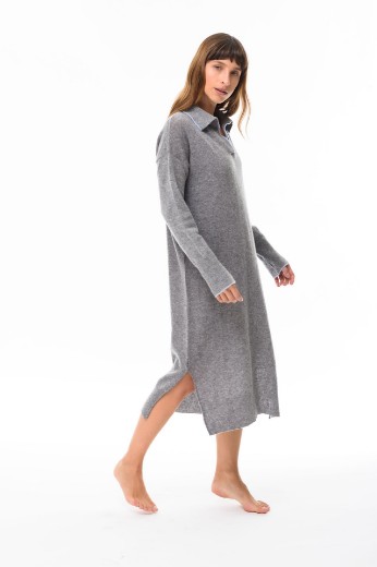 Imagen de Gardenia - Vestido Camisero de Punto Gris