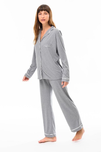 Imagen de Donatella - Pijama Camisero Largo Gris