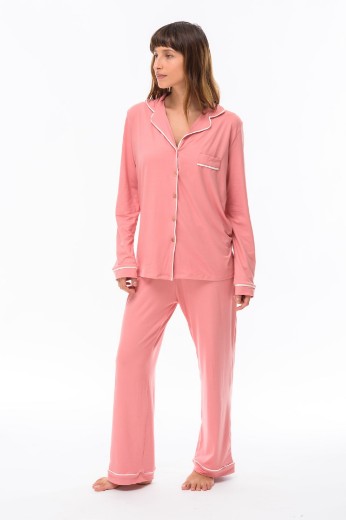 Imagen de Donatella - Pijama Camisero Largo Rosa