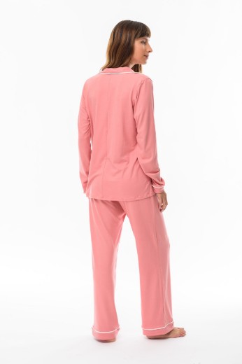 Imagen de Donatella - Pijama Camisero Largo Rosa