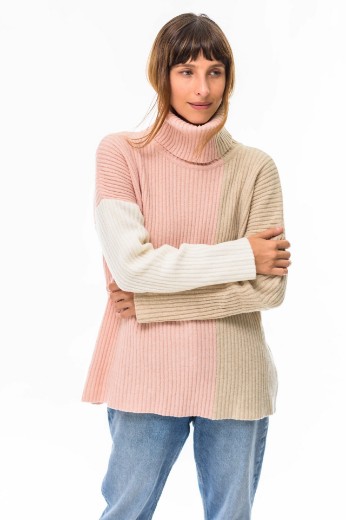 Imagen de Verona - Buzo de Punto Tres Colores Rosa