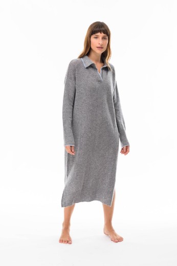 Imagen de Gardenia - Vestido Camisero de Punto Gris