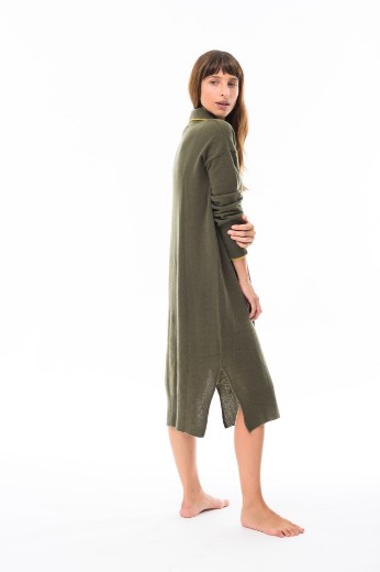 Imagen de Gardenia - Vestido Camisero de Punto Verde