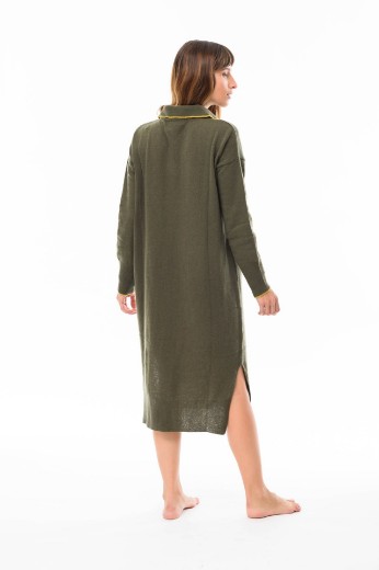 Imagen de Gardenia - Vestido Camisero de Punto Verde