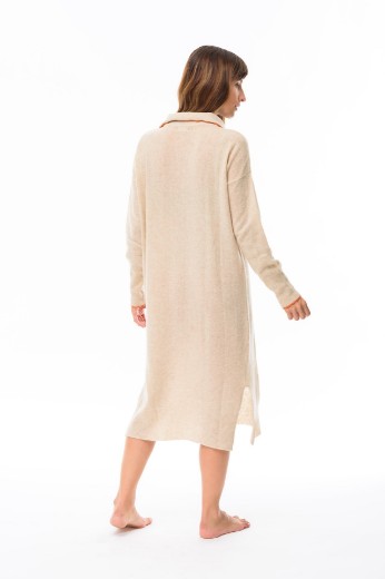 Imagen de Gardenia - Vestido Camisero de Punto Crudo