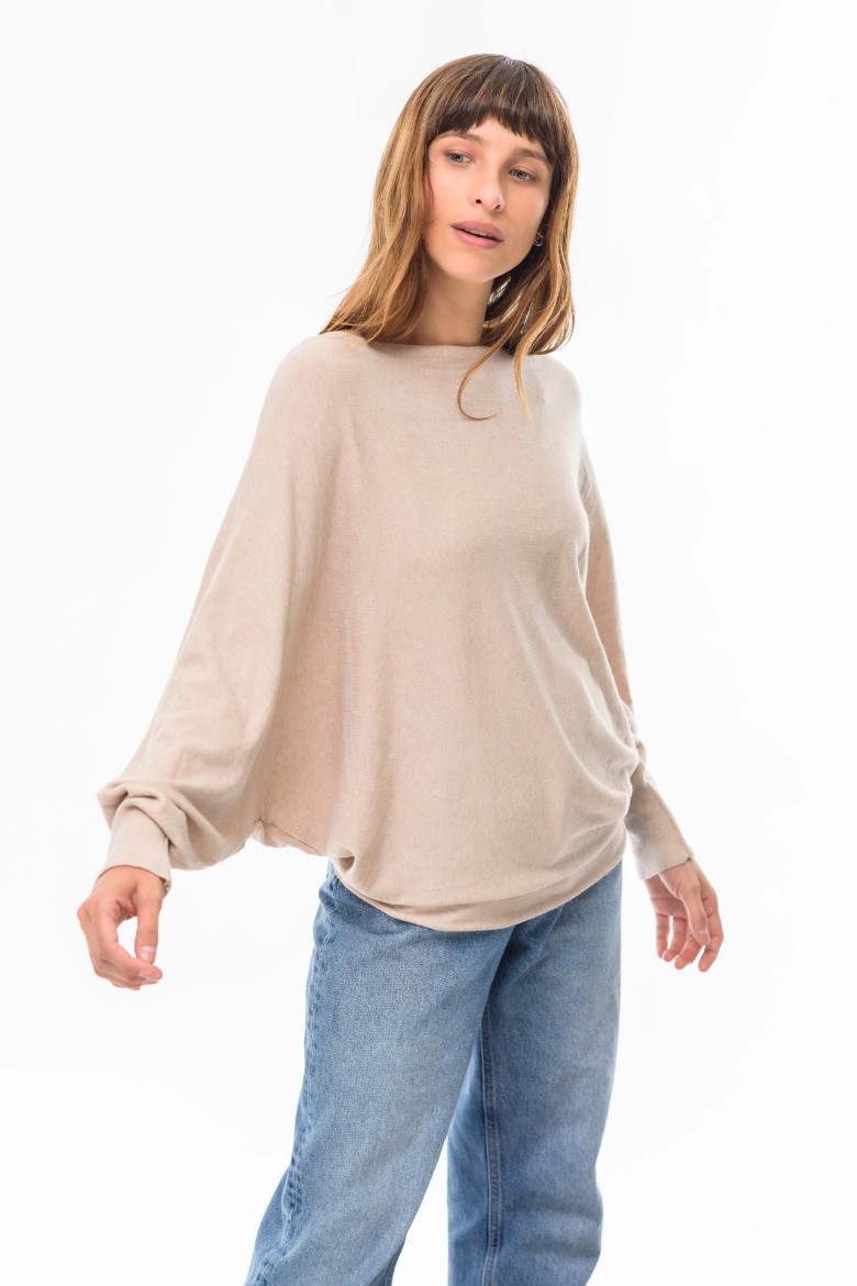 Imagen de Yudi - Buzo de Punto Manga Ancha Beige