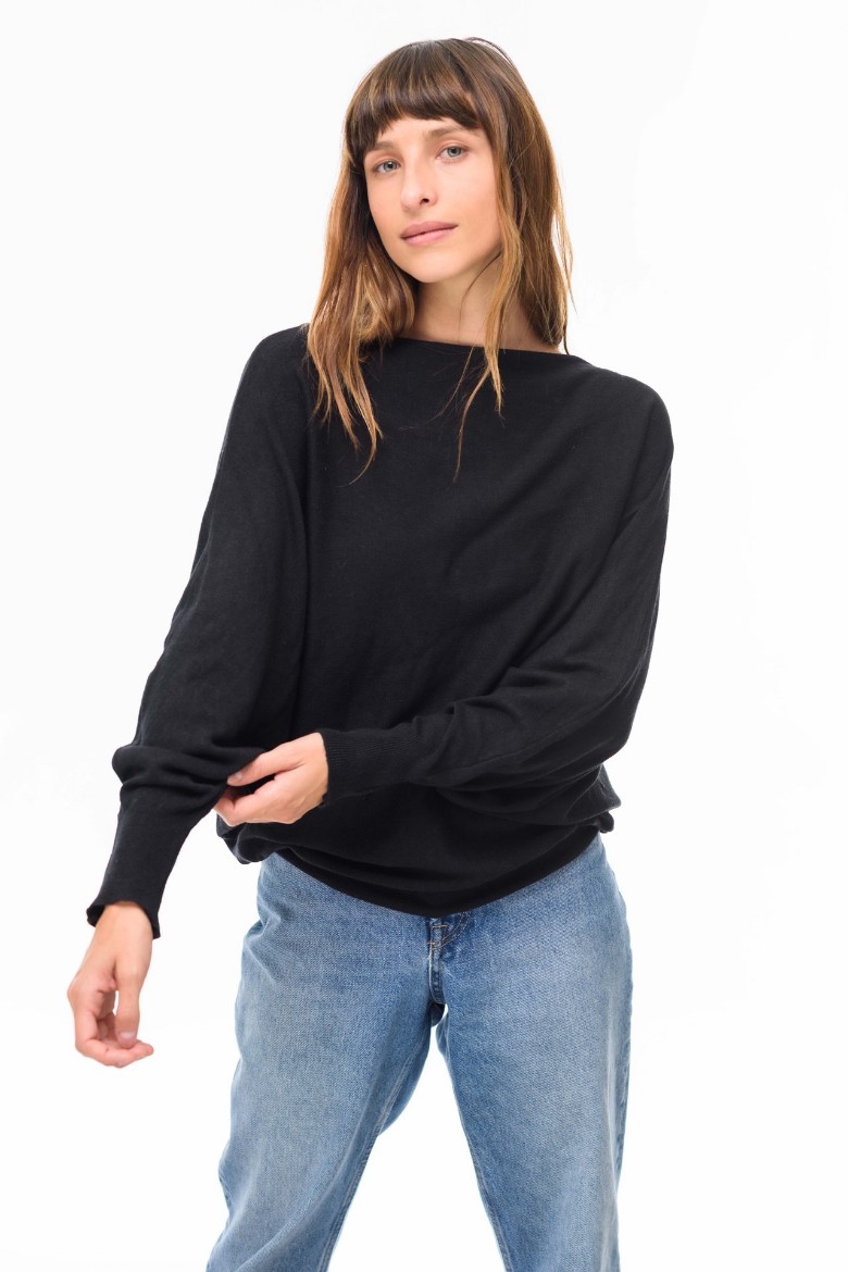 Imagen de Yudi - Buzo de Punto Manga Ancha Negro