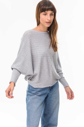 Imagen de Sil - Buzo Calado Manga Ancha Gris