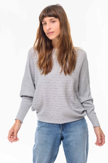 Imagen de Sil - Buzo Calado Manga Ancha Gris