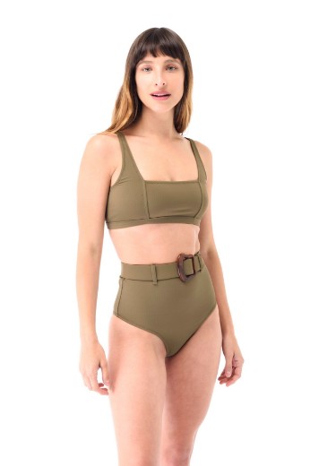 Imagen de Cancún - Bikini Tiro Alto con Cinto Verde