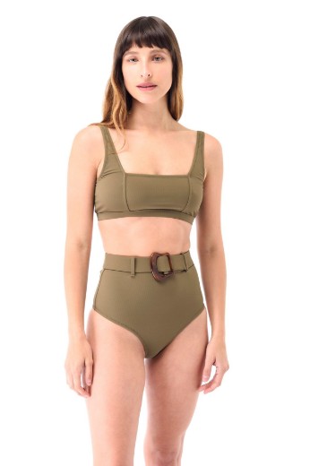 Imagen de Cancún - Bikini Tiro Alto con Cinto Verde