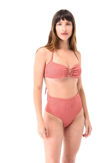 Imagen de Chicago - Bikini Tiro Alto Bandeau Con Argolla Esponja