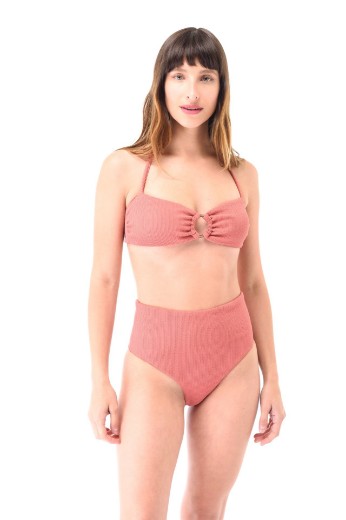 Imagen de Chicago - Bikini Tiro Alto Bandeau Con Argolla Esponja