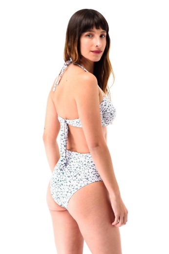Imagen de Chicago - Bikini Tiro Alto Bandeau Con Argolla Estampado