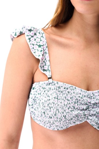 Imagen de Oia - Bikini Tiro Alto Punto Smock Con Volados
