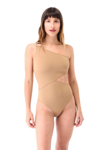 Imagen de Soho - Malla Entera Trikini un Hombro con Cortes Leather