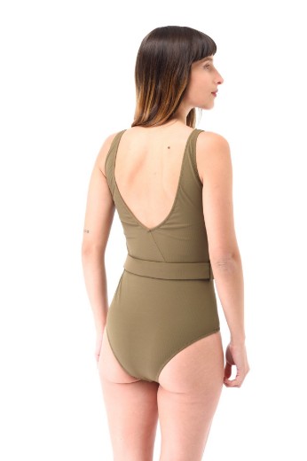 Imagen de Santorini - Malla Enteriza Escote en V con Hebilla Verde