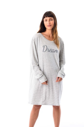 Imagen de Perla - Camisón Manga Larga Gris