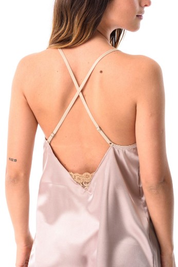 Imagen de Anastasia - Camisón de seda con encaje Rosa