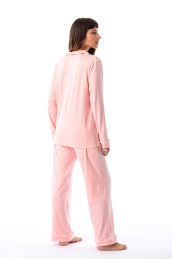 Imagen de Donatella - Pijama Camisero Largo Rosa