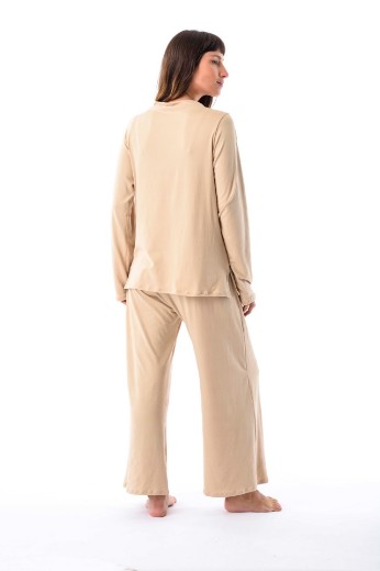 Imagen de Cala - Pijama Manga Larga escote en V Beige