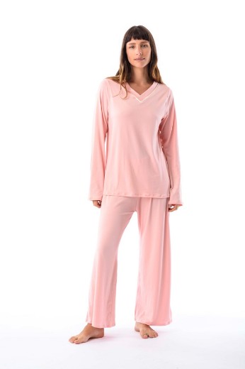 Imagen de Cala - Pijama Manga Larga escote en V Rosa