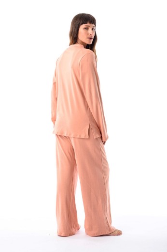 Imagen de Luz - Pijama escote en V de Algodón Rosa