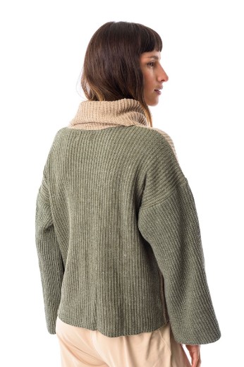 Imagen de Helen - Buzo de Punto Combinado Verde