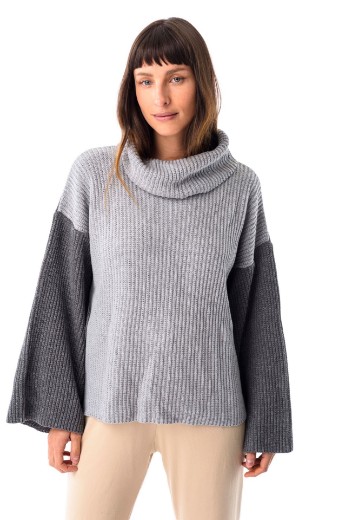 Imagen de Helen - Buzo de Punto Combinado Gris