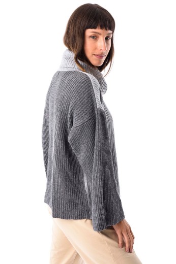 Imagen de Helen - Buzo de Punto Combinado Gris