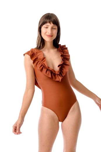 Imagen de Vienna - Malla Entera con Volados Terracota