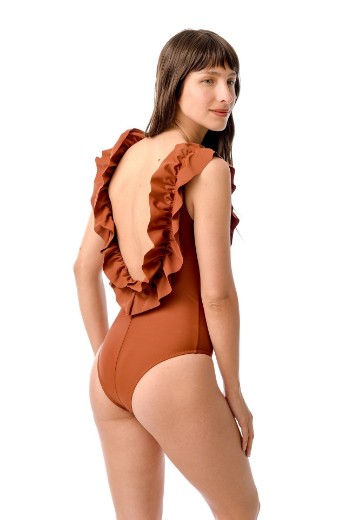 Imagen de Vienna - Malla Entera con Volados Terracota