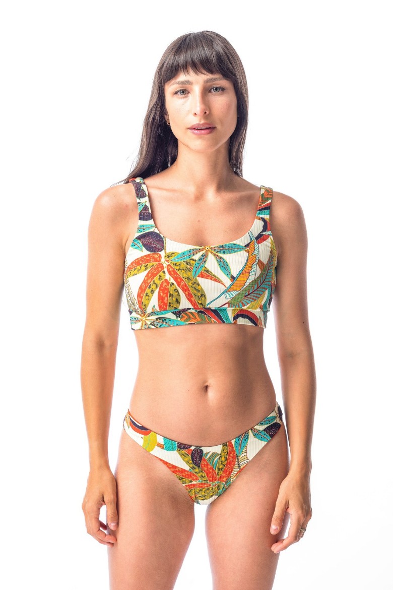 Imagen de Bábaro - Bikini Top Reversible Estampado Tropical