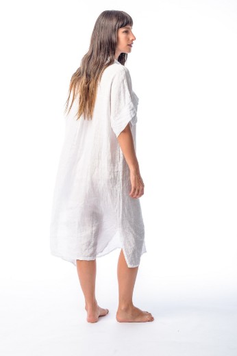 Imagen de Mia - Camisa de Lino Larga Blanca