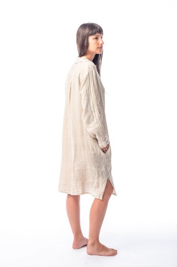 Imagen de Daphne - Camisa de Lino Manga Larga Beige