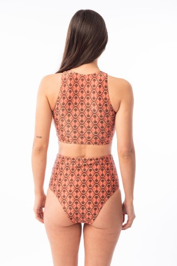 Imagen de Melbourne - Bikini Top con Cierre Estampado Terracota
