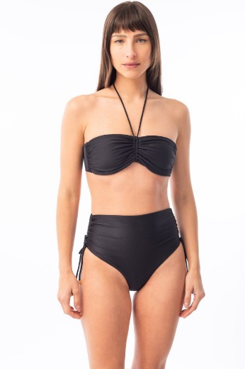 Imagen de Londres- Bikini Tiro Alto con Jaretas Negro