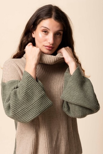 Imagen de Helen - Buzo de Punto Combinado Verde