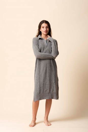 Imagen de Gardenia - Vestido Camisero de Punto Gris