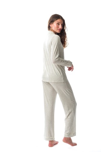 Imagen de Donatella - Pijama Camisero Largo Gris Claro