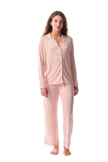 Imagen de Donatella - Pijama Camisero Largo Rosa Viejo