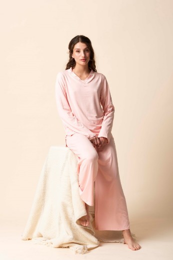 Imagen de Cala - Pijama Manga Larga escote en V Rosa