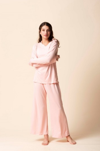 Imagen de Cala - Pijama Manga Larga escote en V Rosa